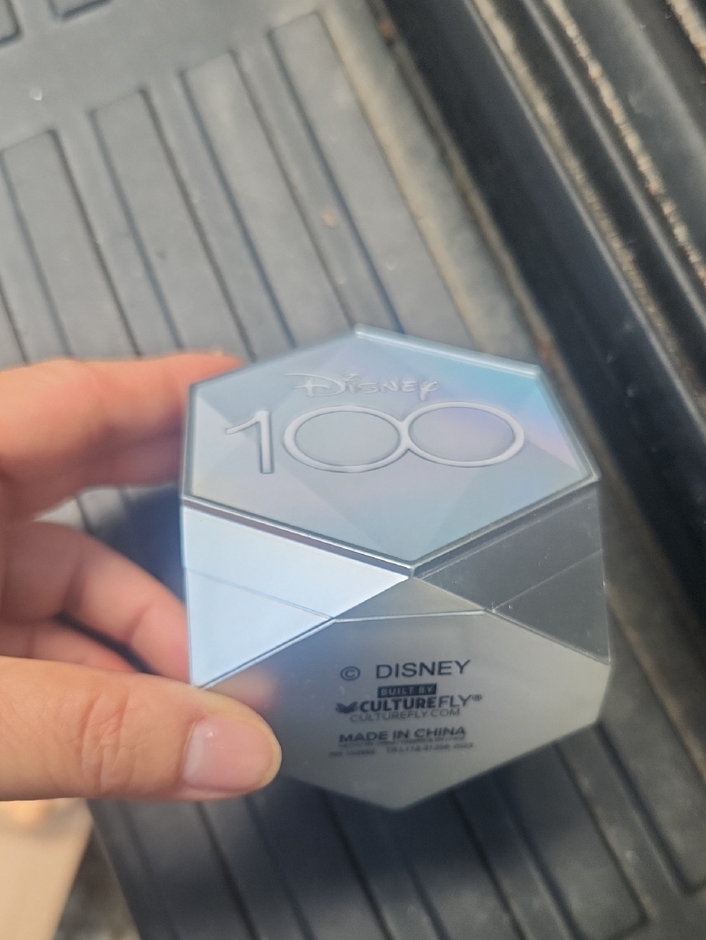 Disney Iridescent Silver-Blue Hexagon Collectible Box